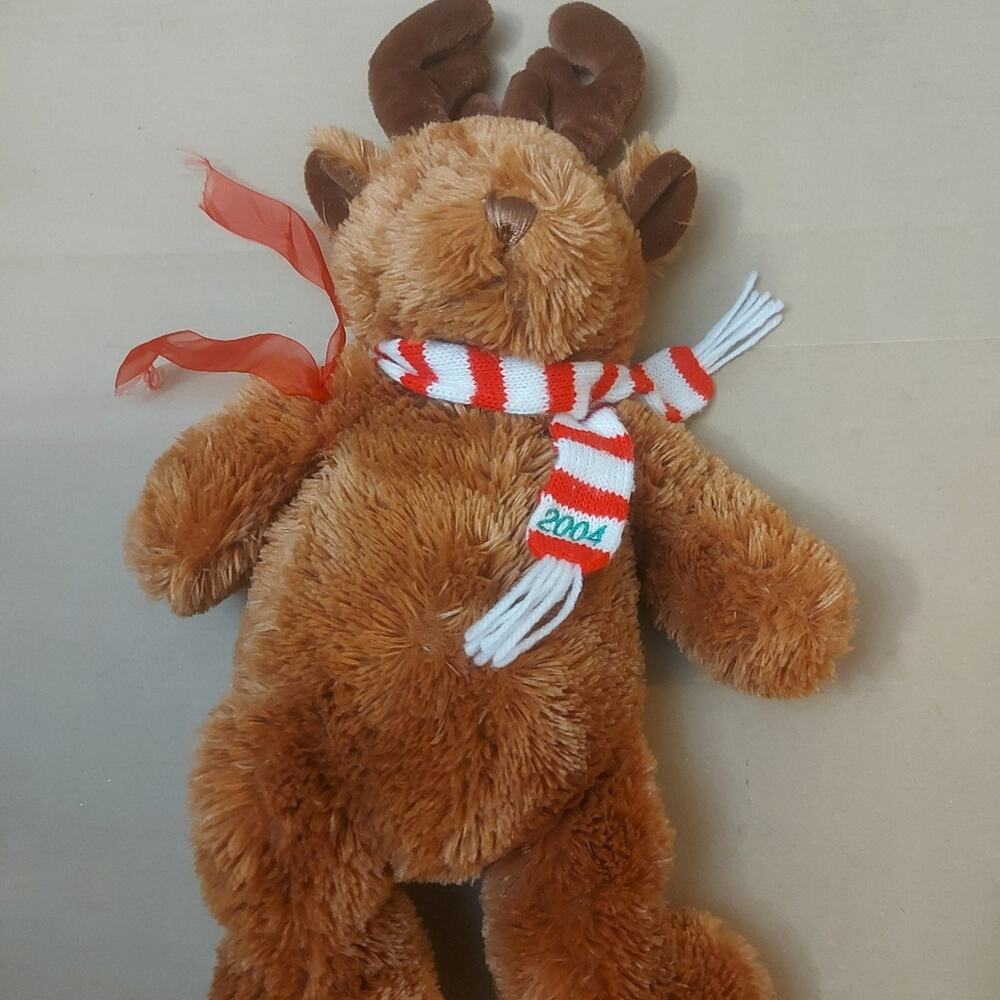 Santa's Reindeer Plush 2004 for Barnes and Noble Christmas Holiday Plush Toy